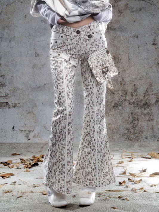 Straight-Leg Flared Low-Rise Pants【s0000014487】