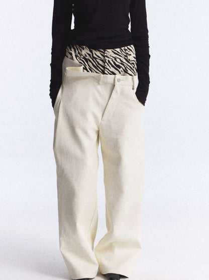 Irregular Zebra Wide Leather Pant【s0000015392】