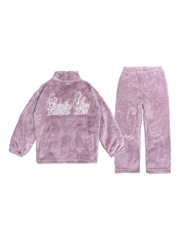 Embroidered Coral Fleece Pajamas Set【s0000014864】