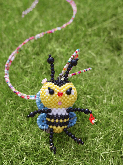 Handmade Beaded Bee Necklace Pendant【s0000015029】