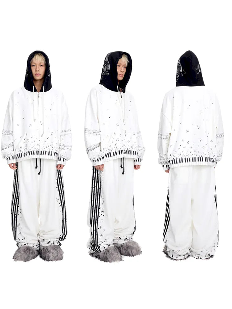 Sheet music notes Printed sweatpants【s0000014099】