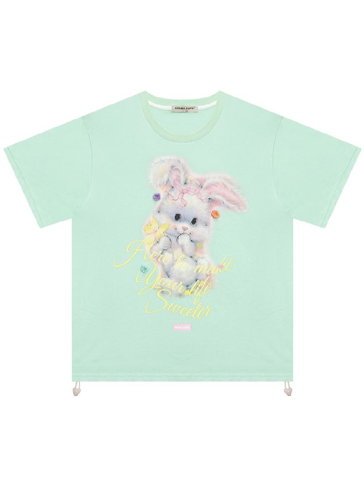 Rabbit Print Loose Tops【s0000012244】