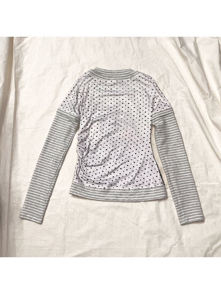 Dream Memory Island Polka Dot Slim Top【s0000011952】