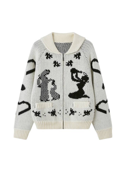 Fair Isle Autumn Knit Cardigan Jacket【s0000014388】