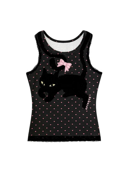 Polka Dot Print Tank Top【s0000013878】