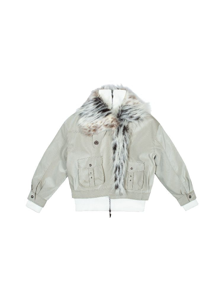 Fake Two Piece Pu Leather Jacket【s0000011252】