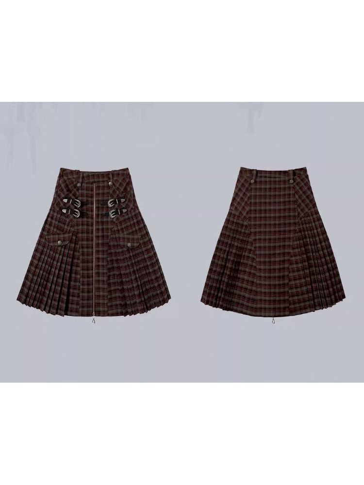 Pleated A-Line Half Midi Skirt【s0000011002】