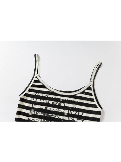 Printed Striped Camisole Tank Top【s0000012616】