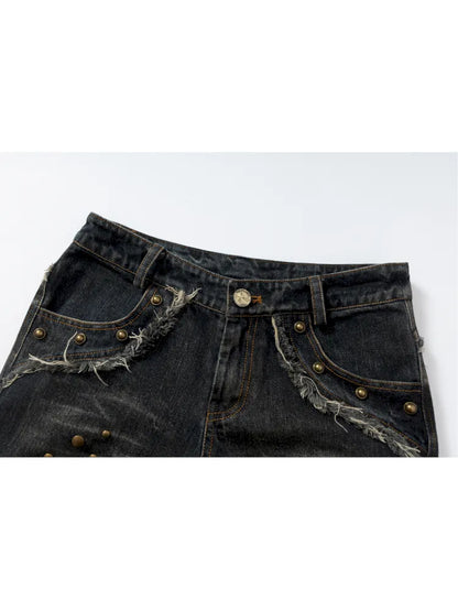 Distressed Straight-Leg Slim-Fit Jeans【s0000013946】