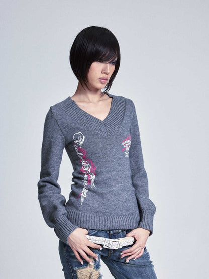 Soft Lantern Sleeve Printed Sweater【s0000015562】