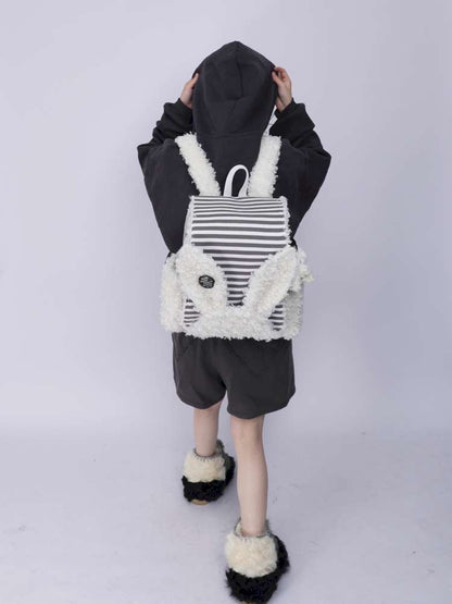 Rabbit Ears Fur Computer School Bag【s0000014615】