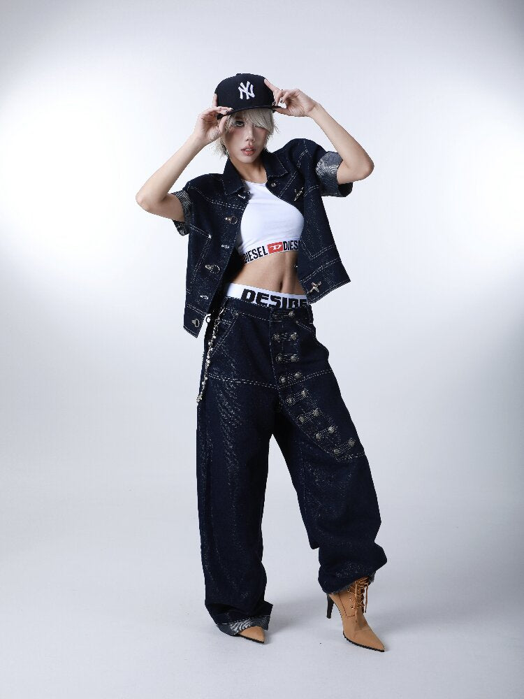 Silver Filigree Topstitch Jeans【s0000016295】