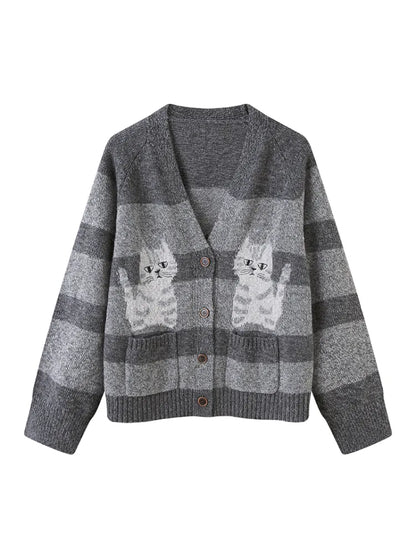Relaxed-Fit Long-Sleeve Knit Cardigan【s0000014062】