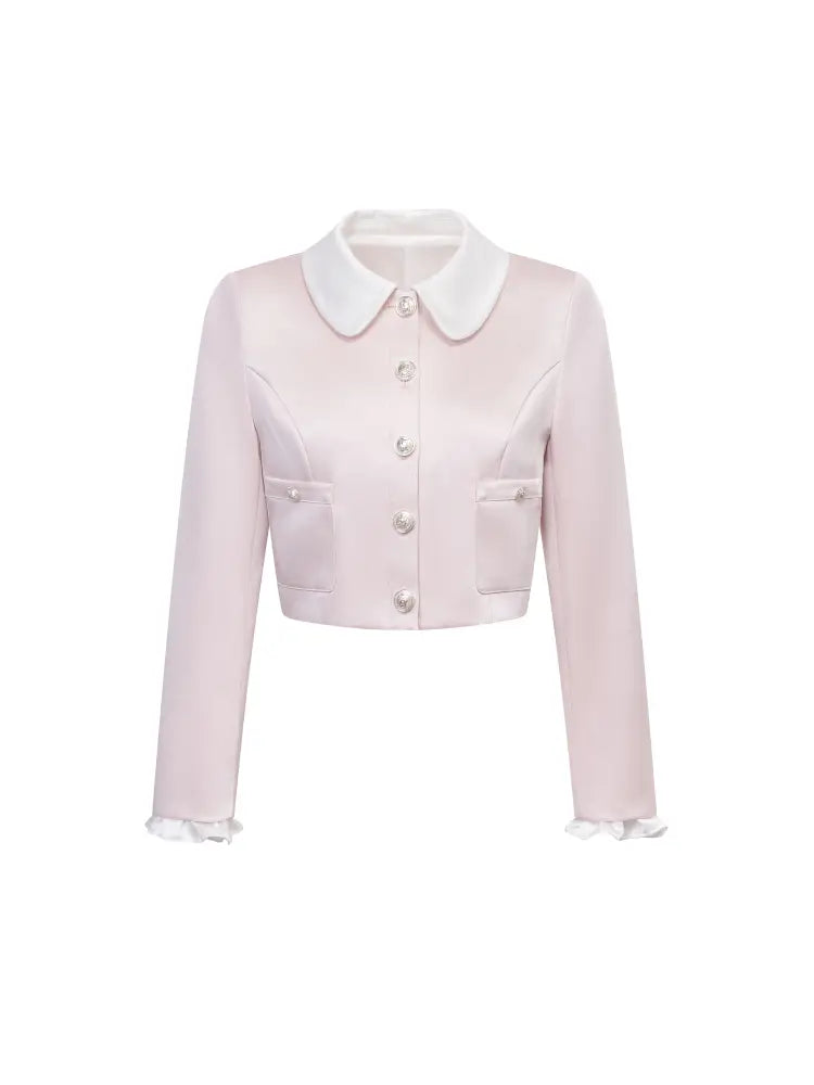 Doll Collar Short Jacket Flounce-Hem Bodycon Skirt【s0000014334】