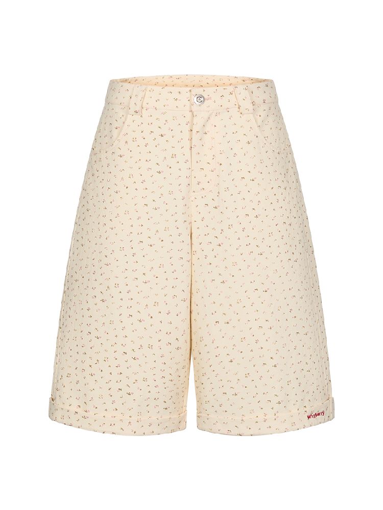 Cotton wide-legged five-minute pants【s0000011983】