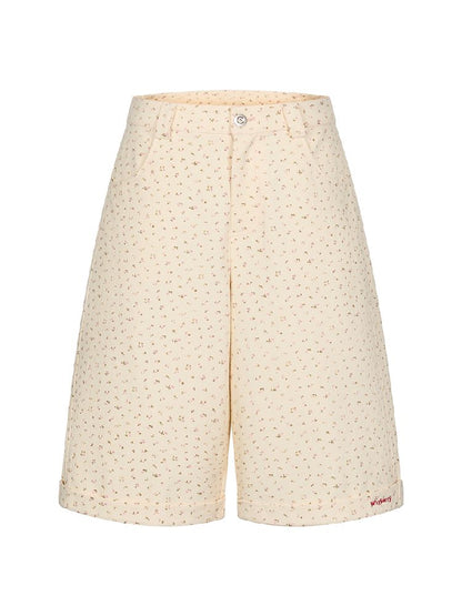 Cotton wide-legged five-minute pants【s0000011983】