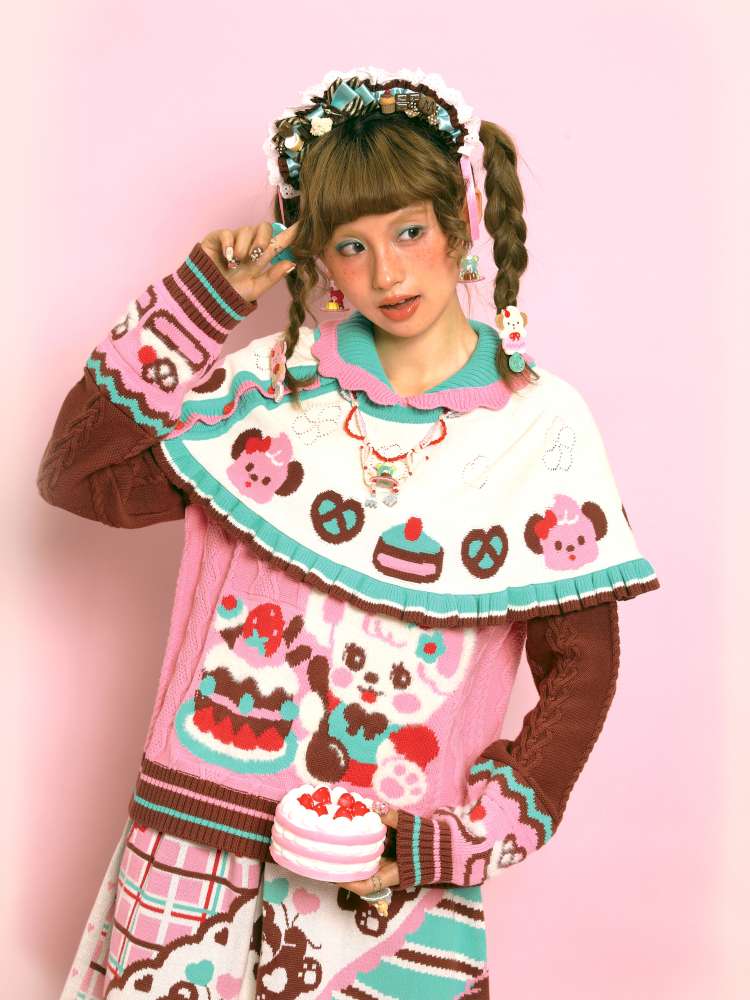 Cable-Knit Cape Sweater【s0000014520】