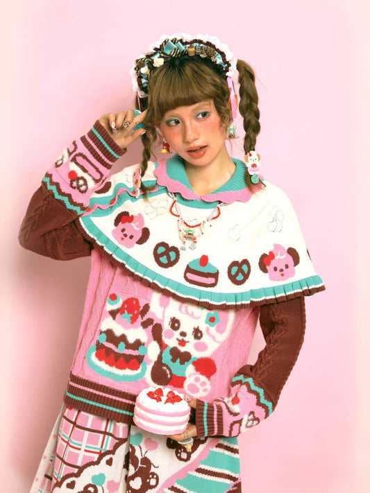 Cable-Knit Cape Sweater【s0000014520】