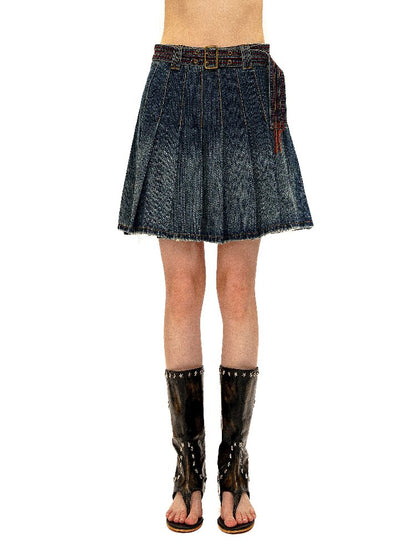 Vintage Contrast Waistband Skirt【s0000016140】