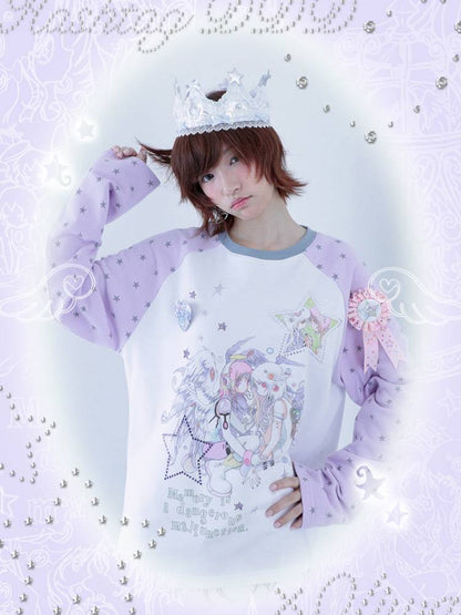 Star Drop-Shoulder Long-Sleeve Sweatshirt【s0000014439】