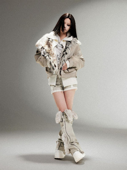 Fake Two Piece Pu Leather Jacket【s0000011252】