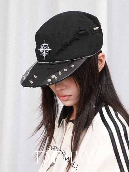 Embroidered Metal Rivet Flat Baseball Cap【s0000019115】