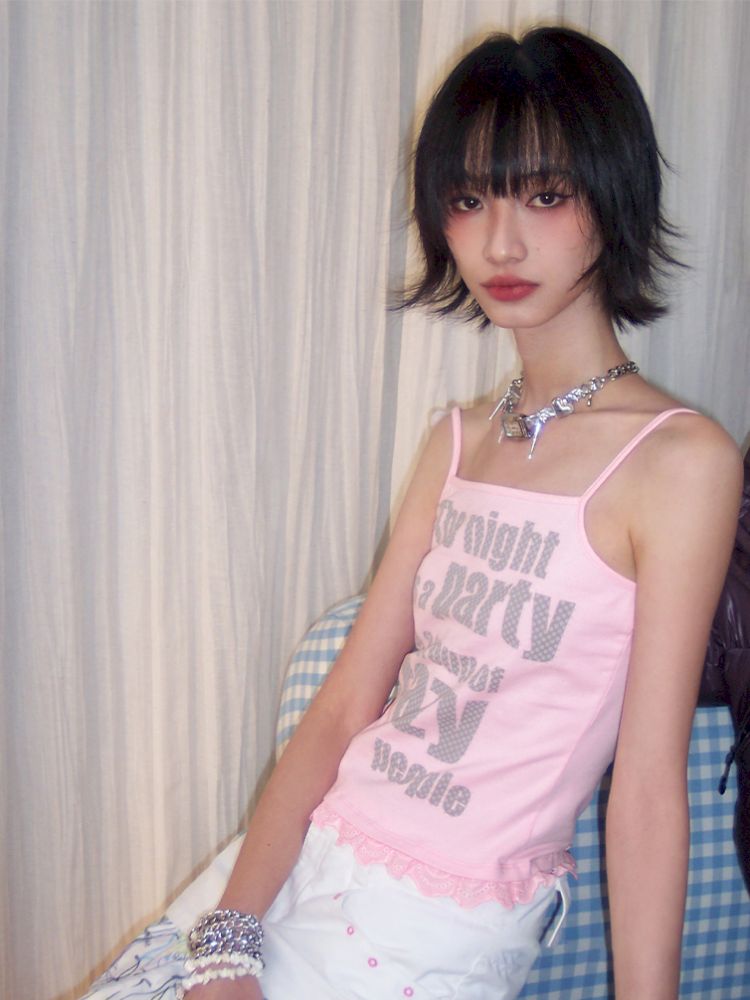 Crazy Polka Dot Letter Camisole【s0000012432】