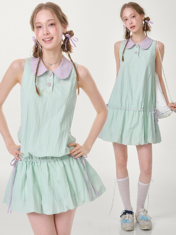 Mint Green Doll Collar Dress【s0000016614】