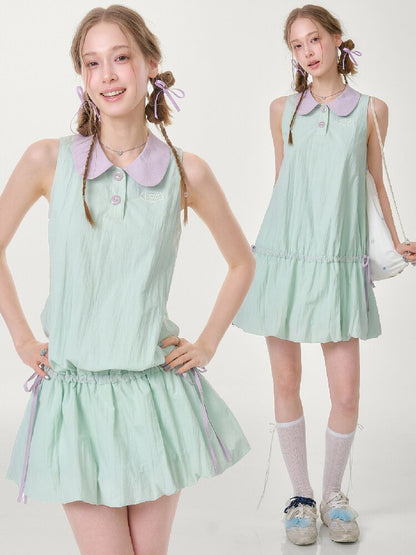 Mint Green Doll Collar Dress【s0000016614】