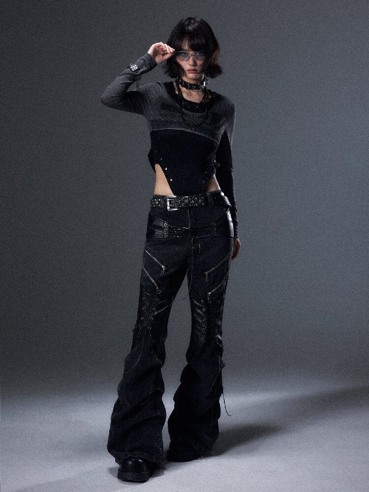 Punk Washed Pleated Denim Pants【s0000018006】