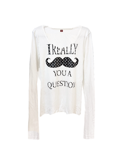 Slogan Metallic Print Long Shirt【s0000018317】