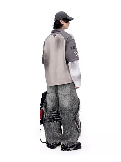 Raw Edge Snake Patchwork Pants【s0000011693】