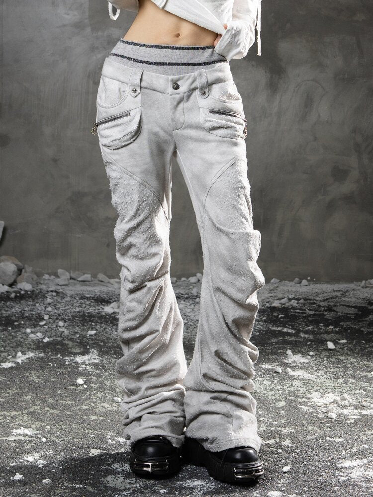 Double Waist Scimitar Stacked Sweatpants【s0000015959】