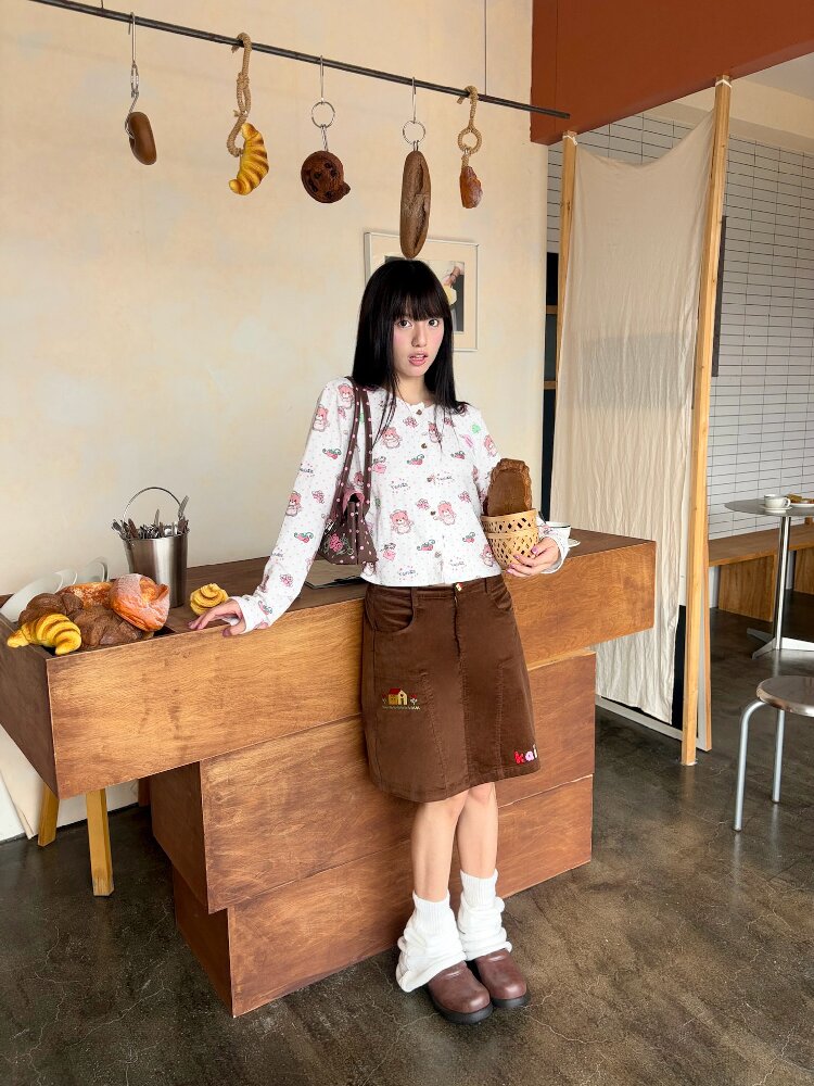 Bear Heart Print Cardigan Set【s0000019085】