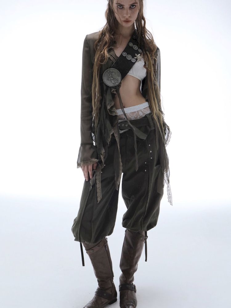 Distressed 5-Inch Harem Riding Pants【s0000013906】