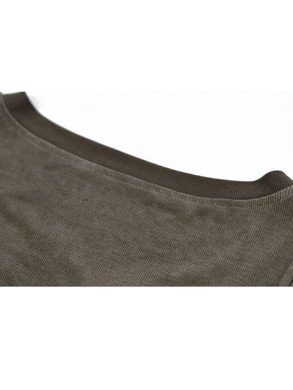 Henley Collar Knit T-Shirt【s0000011850】