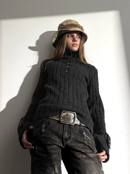 Stack High Neck Vintage Sweater【s0000018471】