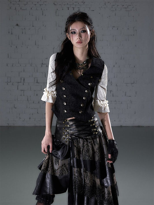 Lace Leopard Print Denim Jacket【s0000016212】