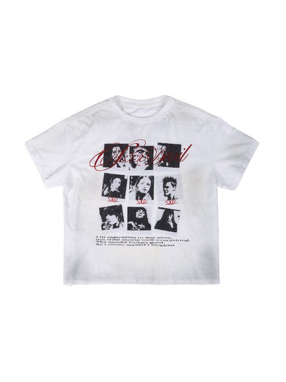 Portrait Vintage Printed T-Shirt【s0000017298】