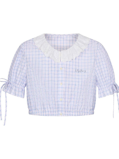 Bubble Sleeve Short Sleeve Blouse【s0000011996】