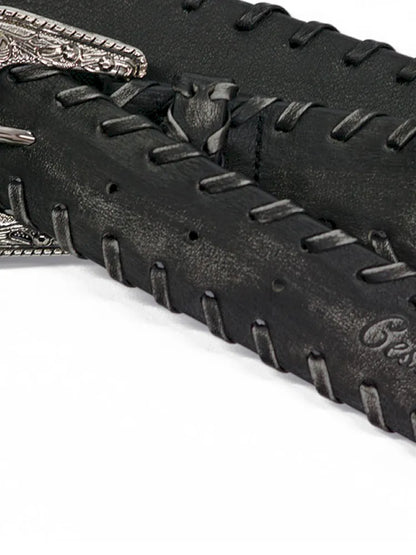 Vintage-Style Carved Buckle Belt【s0000013965】