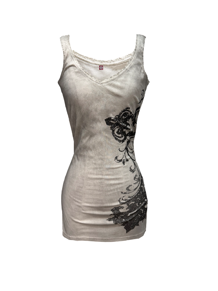 Washed Patchwork Lace Camisole【s0000018301】