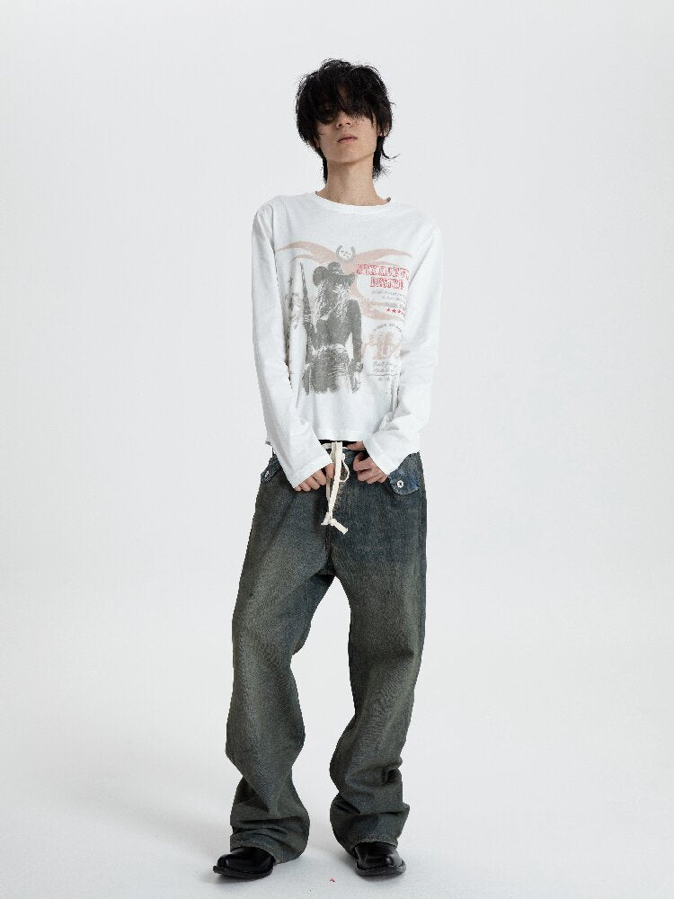 Women Digital Print Long T-Shirt【s0000018562】