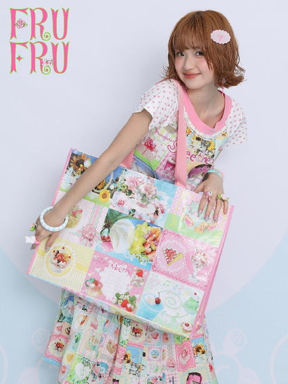 Vintage Printed Woven Handbag Bag【s0000017453】