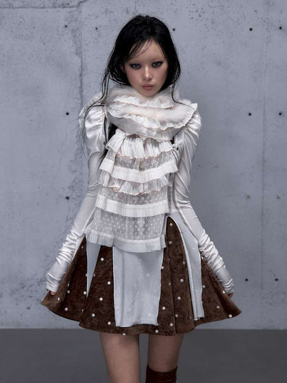 Court Lace Layering Furry Scarf【s0000014932】