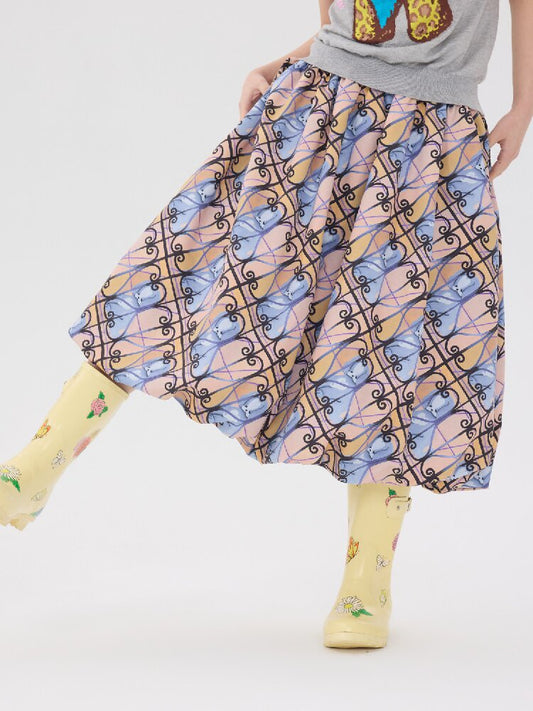 Puppy Flower Bud Pattern Skirt【s0000016704】