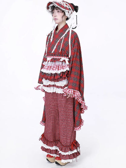 Retro Red Plaid Trousers【s0000012192】