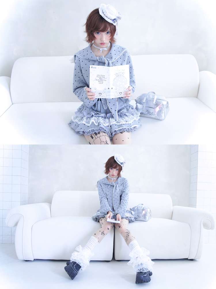 Antique Ghost Girl Gray Sailor Dress【s0000014696】