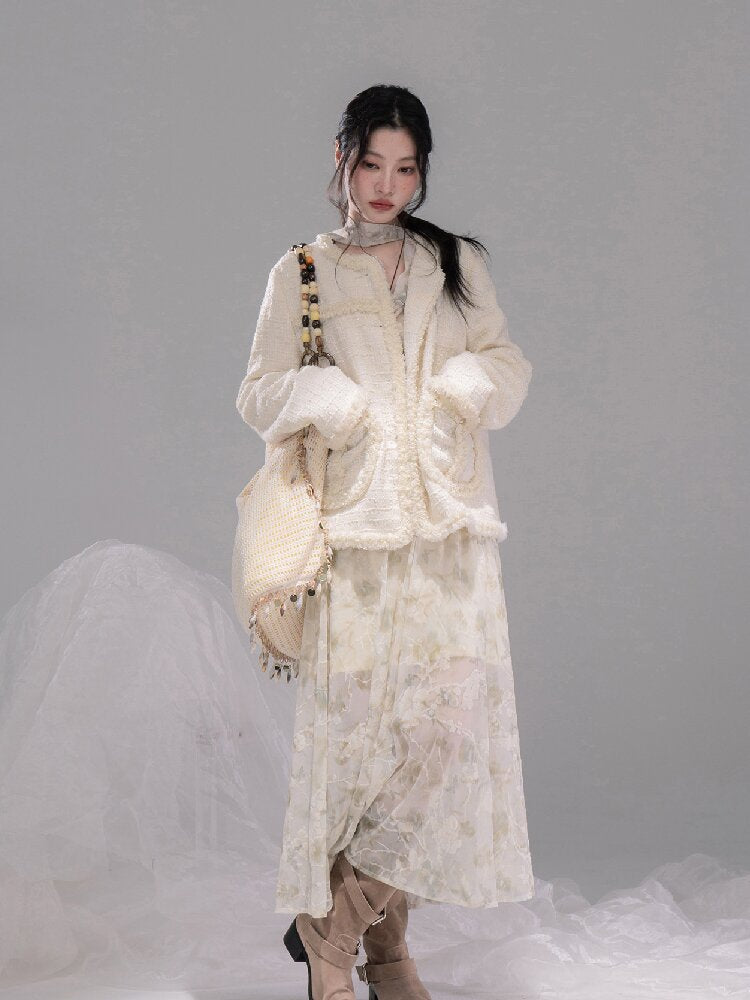 Broken Apricot White Wool Jacket【s0000015735】