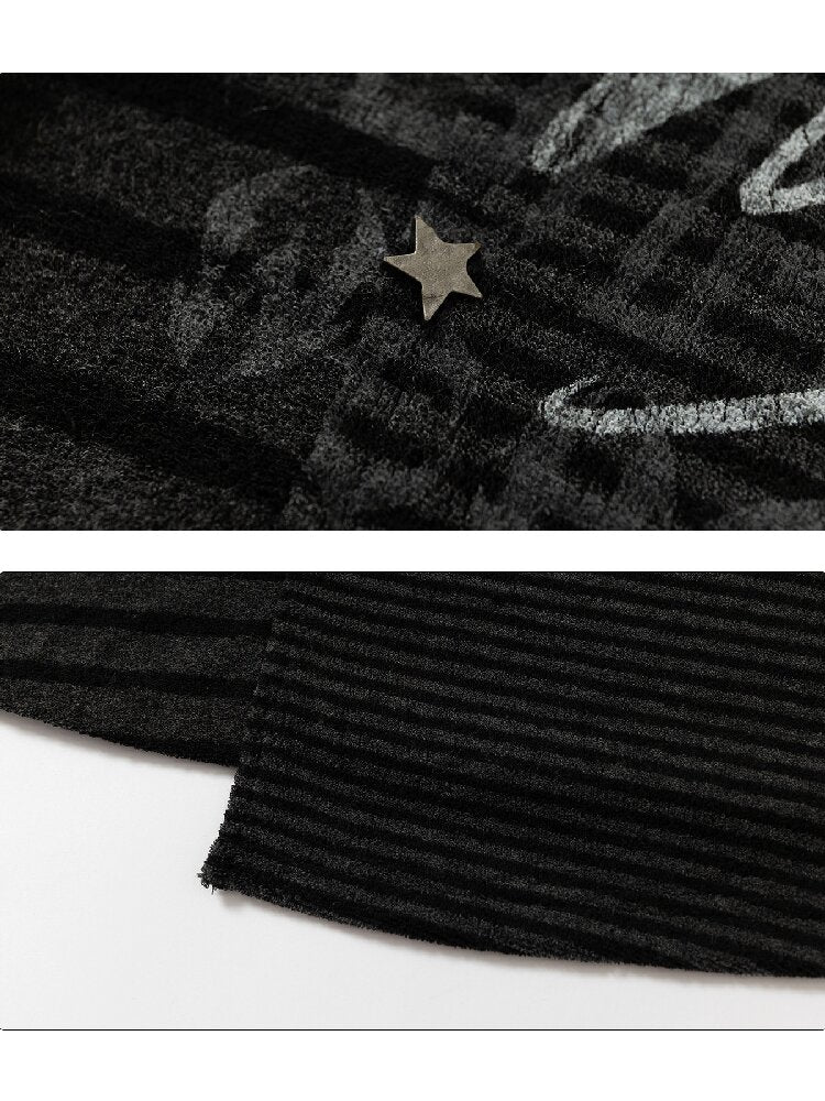 Black-Gray Striped Rivet Top【s0000018549】
